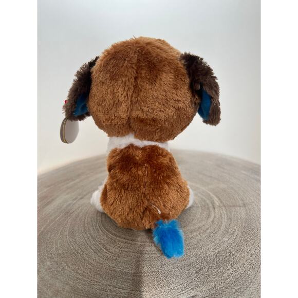 Ty Beanie Boos Duke The Dog Blue Glitter Eyes and Blue Tail Tip - Picture 3 of 9